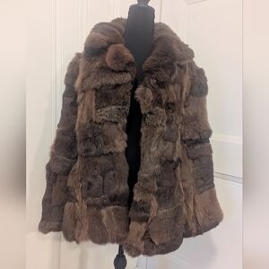 Vintage Brown Rabbit Fur Coat